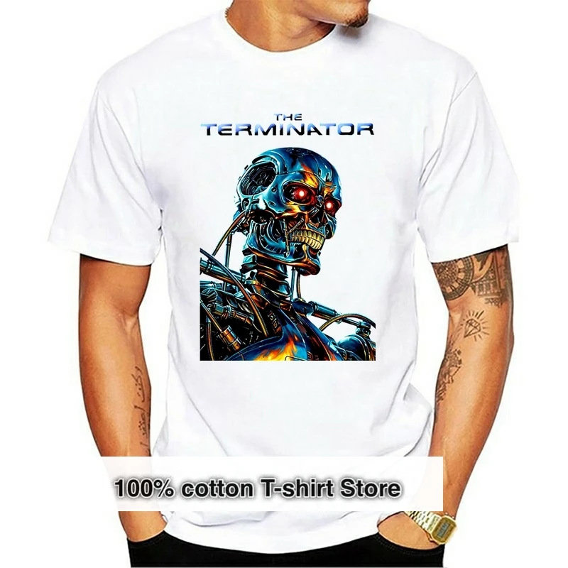 

The Terminator V1 movie poster 1984 T-Shirt (WHITERED) all sizes S to 3XL Low Price Round Neck Men Tees