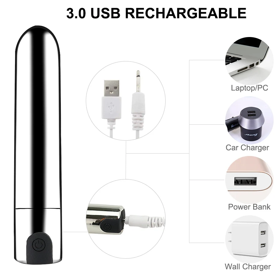 Vtin 10 скорость мини-пуля вибратор USB перезаряжаемый G-spot Массажер сильная вибрация