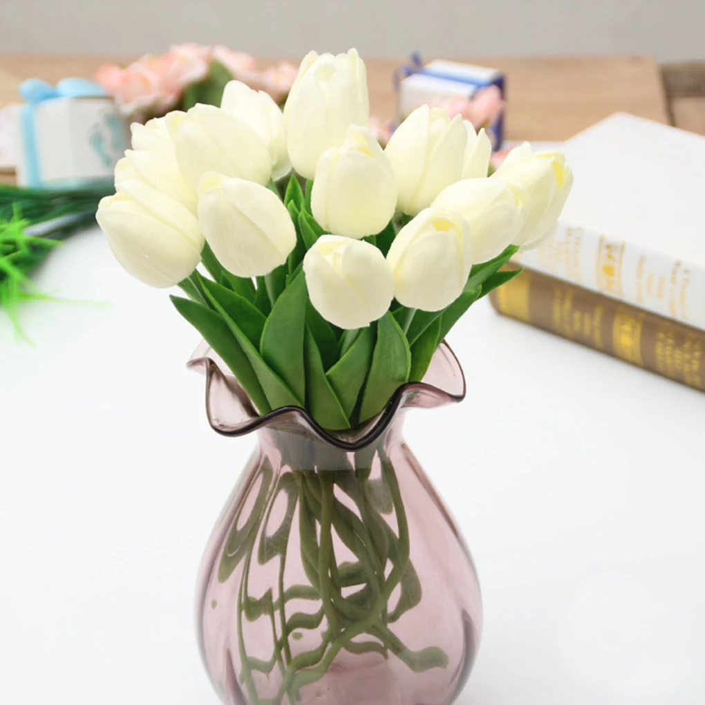 Искусственные цветы на ощупь 5 шт. искусственные Тюльпаны из ПУ тюльпаны для