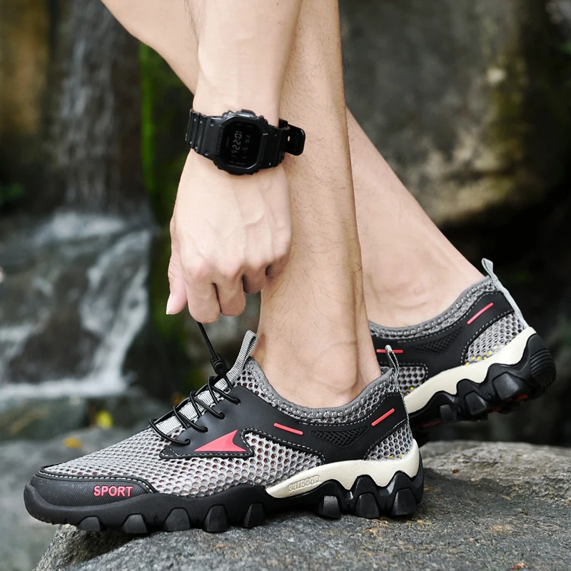 

Men's Upstream Aqua Sandals Outdoor Sports Tracking Water Shoes Men Anti-skid Elastic Band Tourism Trekking Sneakers for Men New