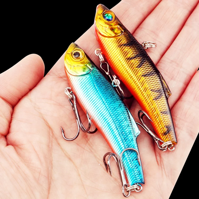 

1PCS VIB Fishing Lure Lead Swim Minnow Wobbler Hard Bait70mm18g Artificial Crankbait Winter Sea Fishing Bass Diving Swivel Bait