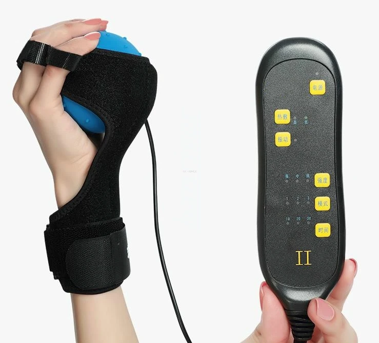 en Ucuz Inme Elektrikli Parmak Masajı Hemipleji Sıcak Kompres Parmak Titreşim Fizyoterapi Topu El Rehabilitasyon Ekipmanları Traini