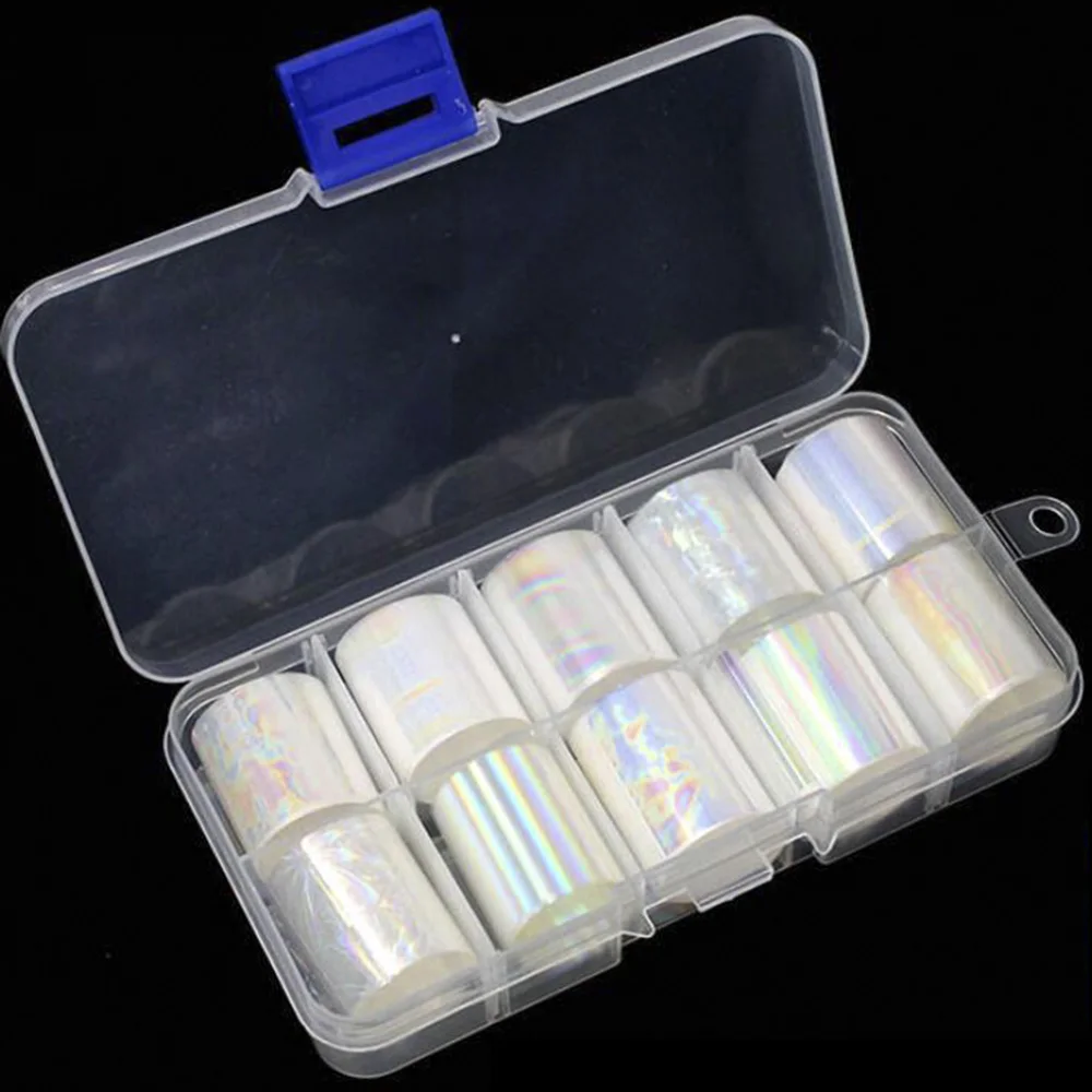 Голографическая переводная фольга 10 рулонов Микс звездное небо наклейки для