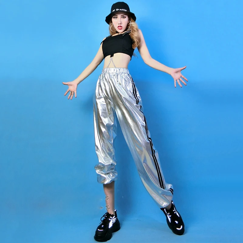 Женский костюм для выступлений в стиле хип-хоп уличного танца с цепочкой и