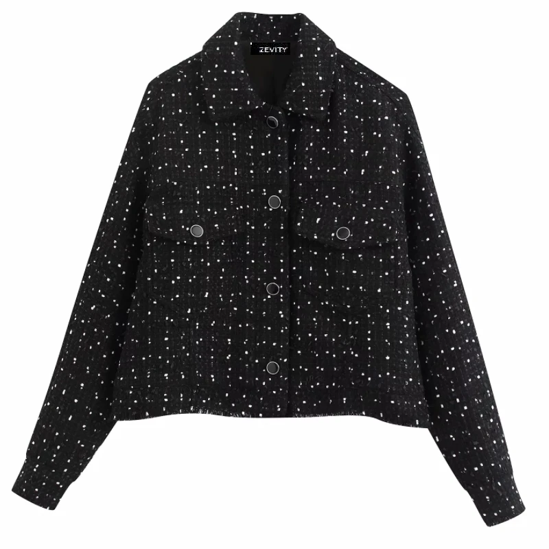 Новинка 2020 Женская винтажная однобортная твидовая шерстяная куртка с карманами