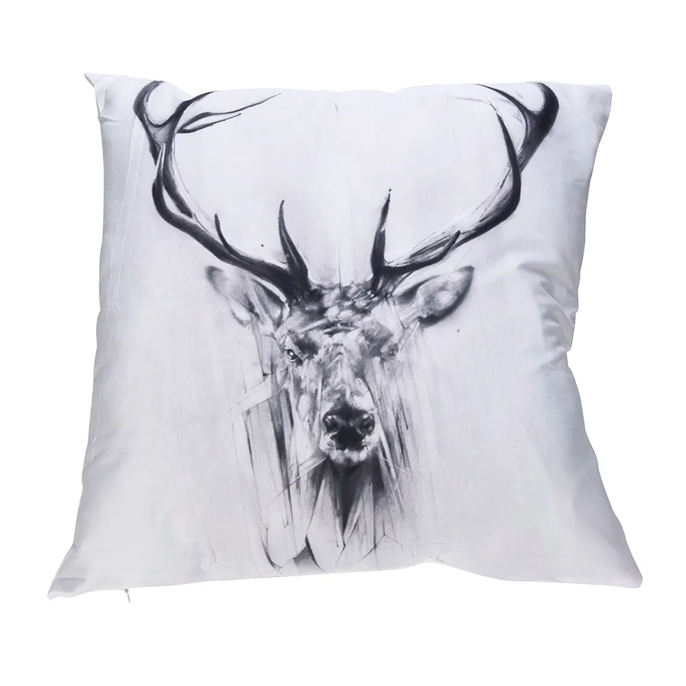 Наволочки с принтом животных кошек панды оленей слонов Полиэстеровая наволочка