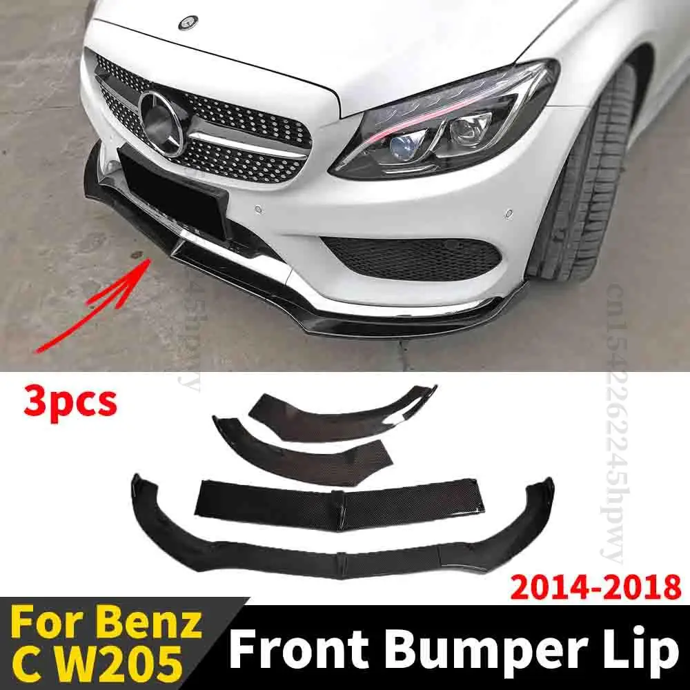 

Front Bumper Lip Chin Guard Protection Diffuser Spoiler Deflector Body Kit For Mercedes Benz C W205 2014 2015 2016 2017 2018