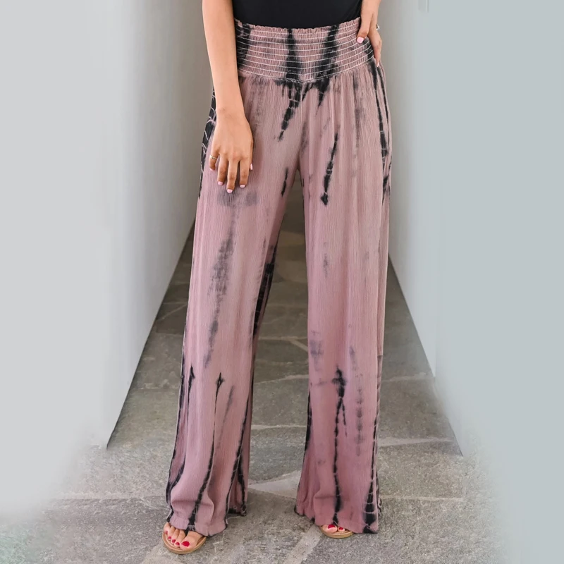 Женские штаны осенние свободные Палаццо модные с высокой талией для йоги|Брюки| |