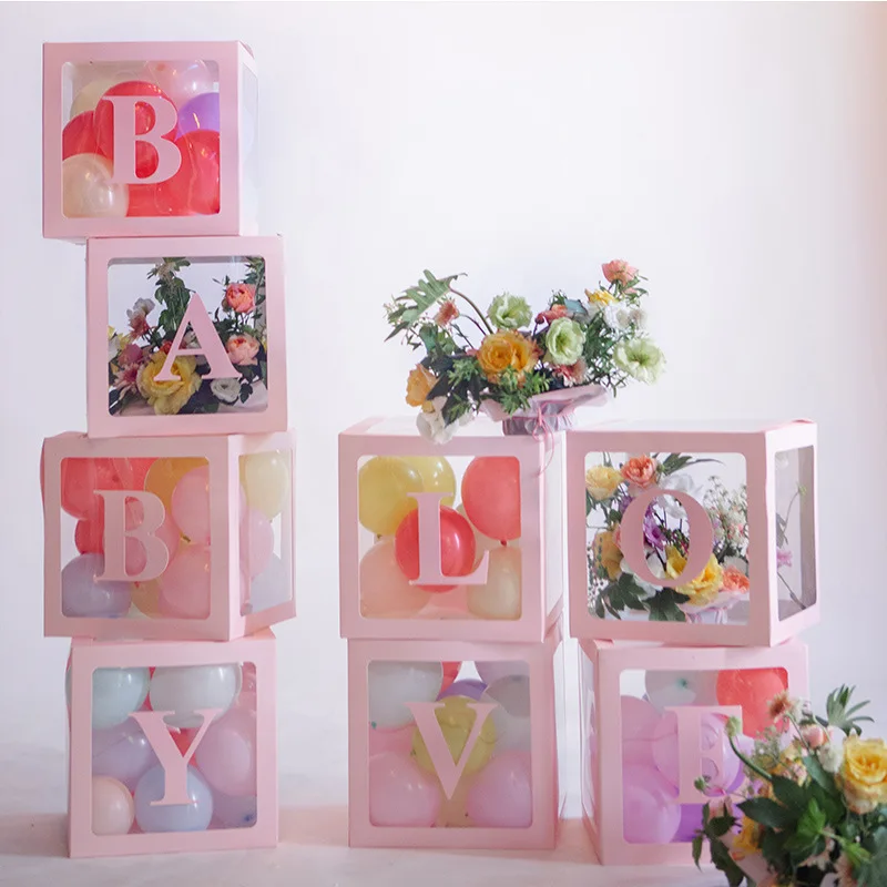 Прозрачная коробка для творчества 30*30 см латексные воздушные шары Детские