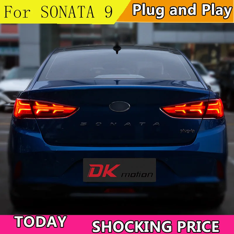 Carcasa ламп traseras de estilo coche para Hyundai Sonata 9 2018 2019 luces светодиодный Taillght lámpara trasera|Фара для
