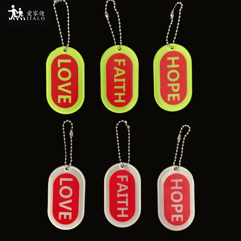 Вера надеюсь любовь кулон светоотражающий брелок подвесные аксессуары для сумок