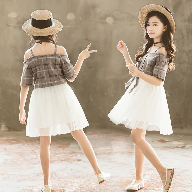 2020 summer teenager baby kids Girl Flower clothes Evening Dress Tulle Princess 4 5 6 7 8 9 10 11 12 years | Детская одежда и