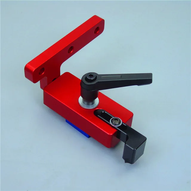 1Pc Red Track Stop Универсальный 45 Тип Т-образной дорожки Т-образная Торцовочная дорожка джиг алюминиевый сплав Торцовочная дорожка стоп Деревообработка DIY Инструменты для настольной пилы толкатель - Цвет: 1Pc Red Track Stop