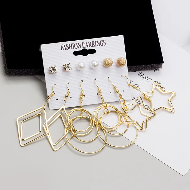 Новинка 2020 женские золотые серьги-гвоздики в форме звездочки с жемчугом и