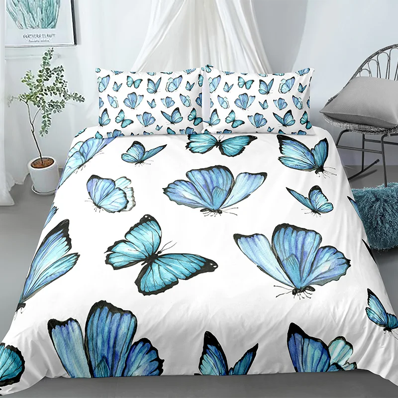 

Butterfly 2/3pcs Kid Bed Cover Set Insect Bee Duvet Covers Adult Child With Pillowcases Comforter Bedding Set Queen King Size