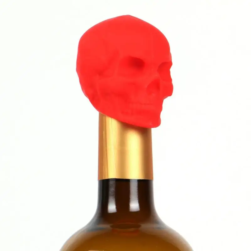 Силиконовая пробка для бутылки вина в форме черепа вакуумный колпачок красного