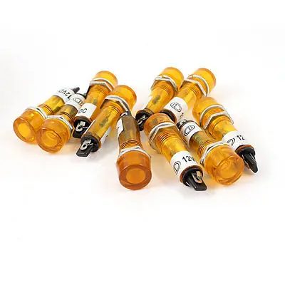 DC 12V Orange 2 Pins Terminals Pilot Light Signal Indicator Lamp 10pcs |