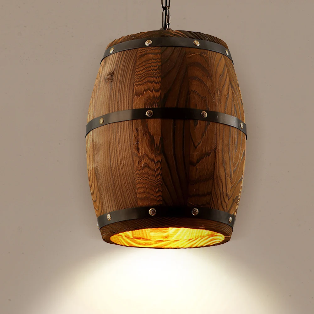 Винтажная американская деревенская люстра в виде бочонка вина потолочная лампа