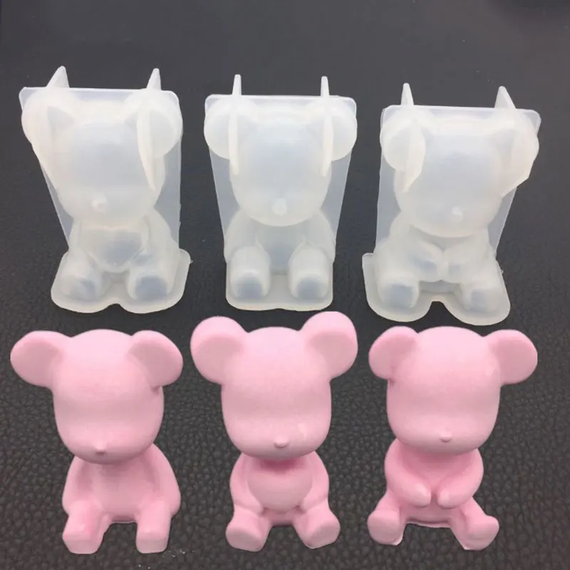 Модная силиконовая форма сделай сам в форме медведя для торта помадки шоколада