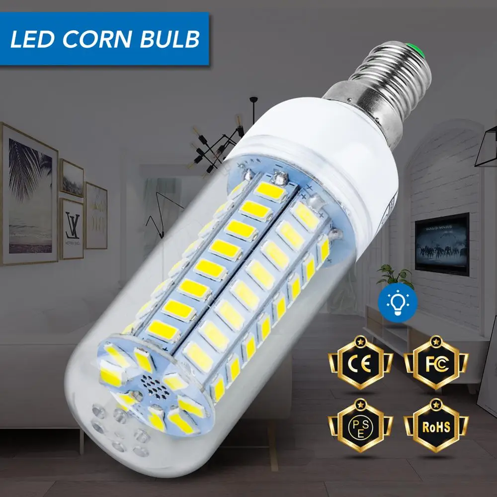 

E14 Corn Bulb E27 LED Lamp G9 220V LED Bulb GU10 LED Light B22 Bombilla 24 36 48 56 69 72leds Lampada 240V Candle Light SMD 5730