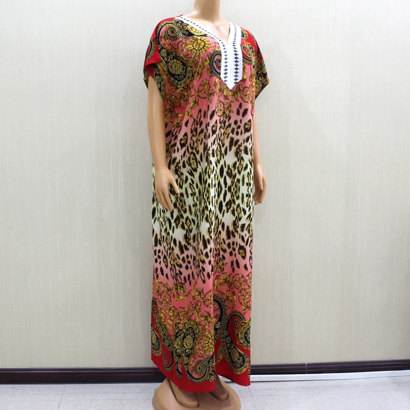 2020 африканская мода Laopard принт 100% хлопок Материал аппликации с коротким рукавом