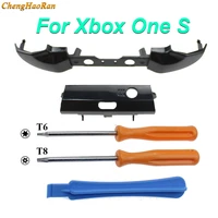 chenghaoran 1x black lb rb button bumper replacement trigger parts for xbox one s controller w screwdrivers t6 no hole t8 pry