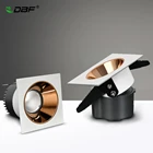 DBF антибликовый квадратный Точечный светильник 7 Вт 12 Вт 15 Вт 18 Вт черныйбелыйзолотистыйСеребристый отражатель настенный светильник с регулируемой яркостью