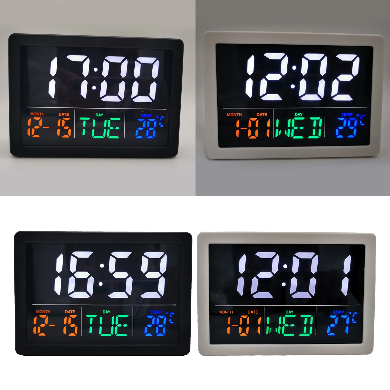 

Digital Alarm Clock Time Temperature Date Humidity Display Bedside Clock -10+50 Range Study Decors Gift for Family
