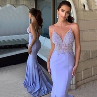 lavender mermaid prom dresses 2020 spaghetti major beading long formal evening party gowns special occasion dress