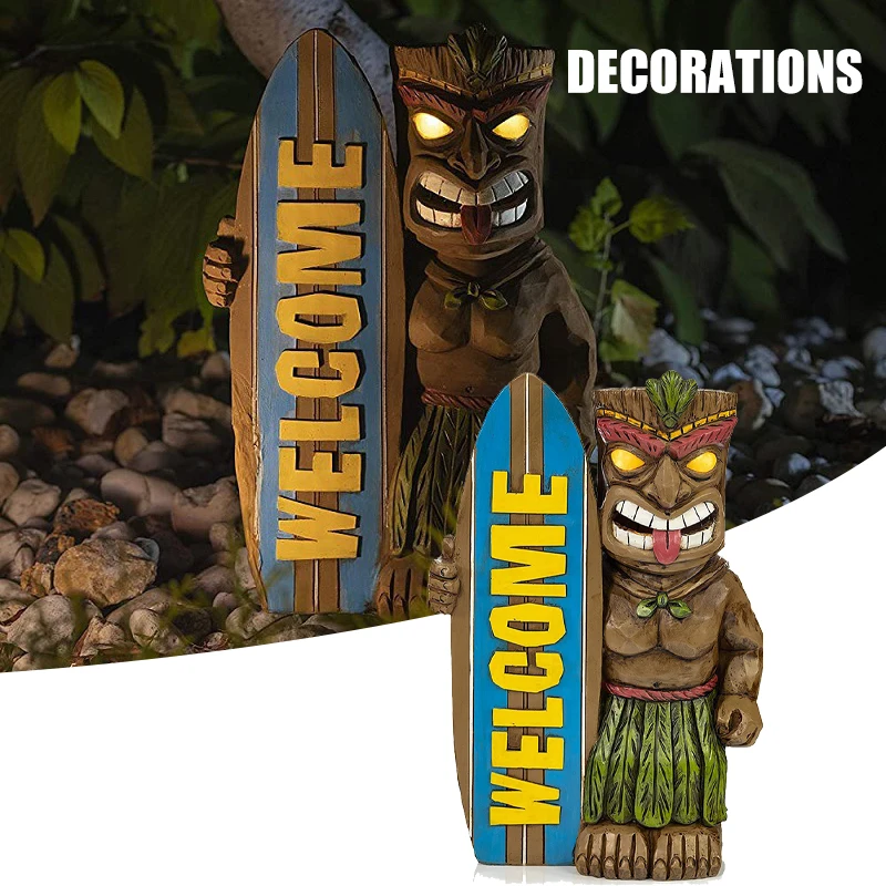 

Surfboard Decor Maya Totem Garden Ornamnet Skateboard Resin Patio Ornament Welcome Surfboarding Outdoor Decor part