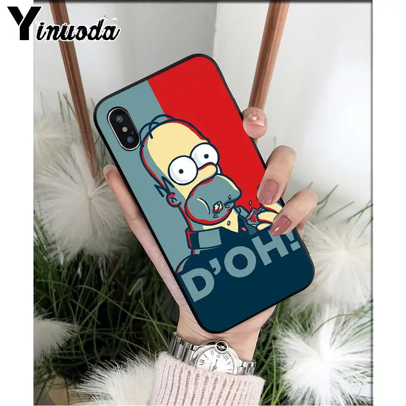 Yinuoda Забавный мультфильм Симпсон аниме мягкий, силиконовый, из ТПУ чехол для телефона Apple iPhone 8 7 6S Plus X XS MAX 5 5S SE XR чехол