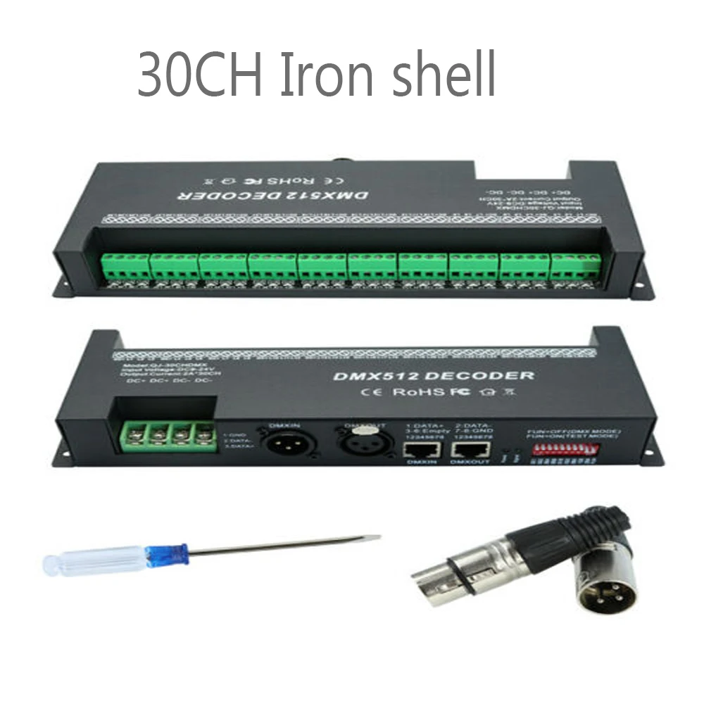 3/4/6/12/30CH 30 канала DMX512 RGB/RGBW светодиодный контроллер dmx декодер диммер драйвер для