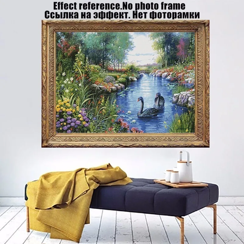 5D DIY Алмазная вышивка крестиком Лебединое озеро Кристалл рукоделие Алмазная вышивка пейзаж полный квадратный Алмазный Декор подарок
