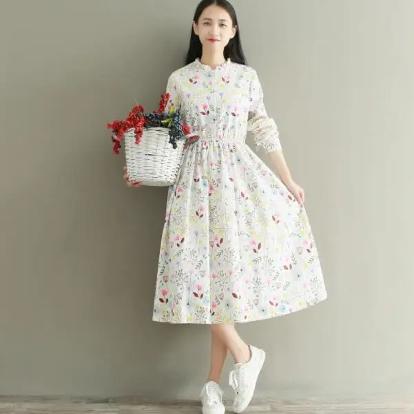 Mori Girl женский халат гофрированный вельветовый Vestidos De Festa с длинным рукавом