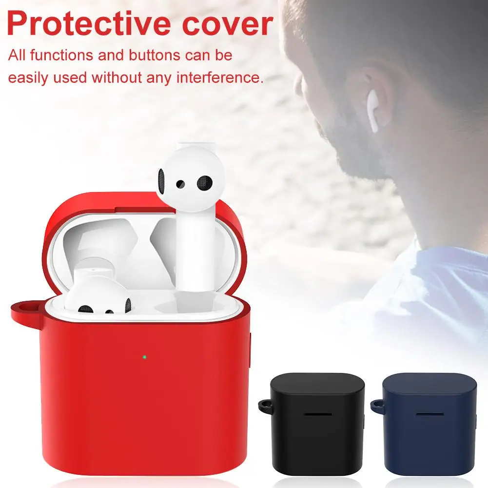 

For Xiaomi Air2 Wireless Blue tooth Headset Box New Colorful Shatter-resistant Silicone Case Protective Cover for Xiaomi Air 2