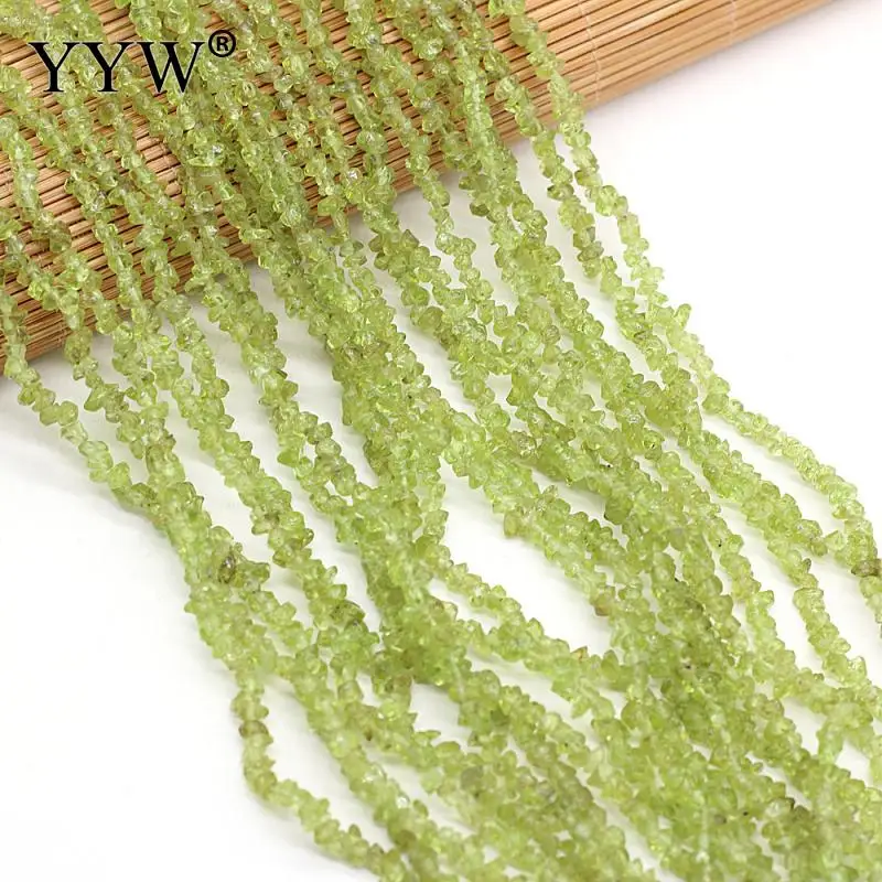 

Natural Gemstone Clips Green Peridot Stone Beads Fashion Jewelry Diy For Necklace Bracelet wholesale 3x5-4x6mm 40cm/Strand