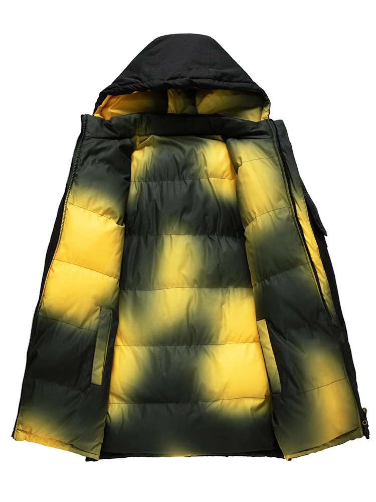 Мужская длинная теплая куртка с толстым капюшоном парка на осень и зиму мужская