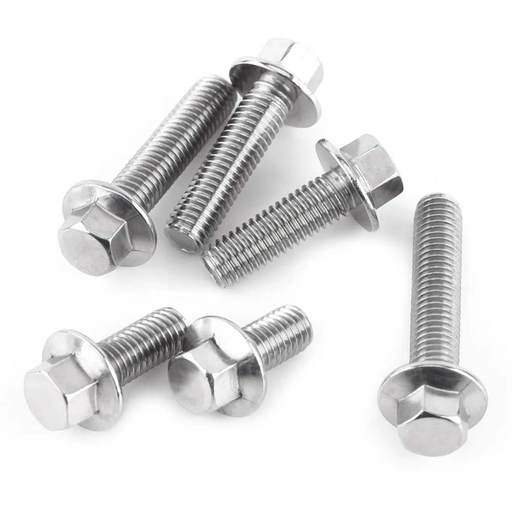 10pcs/Lot M8 Petite Visserie Stainless Steel SS304 Hex Drive Flange Screws Head Washer Bolts tornillos images - 5