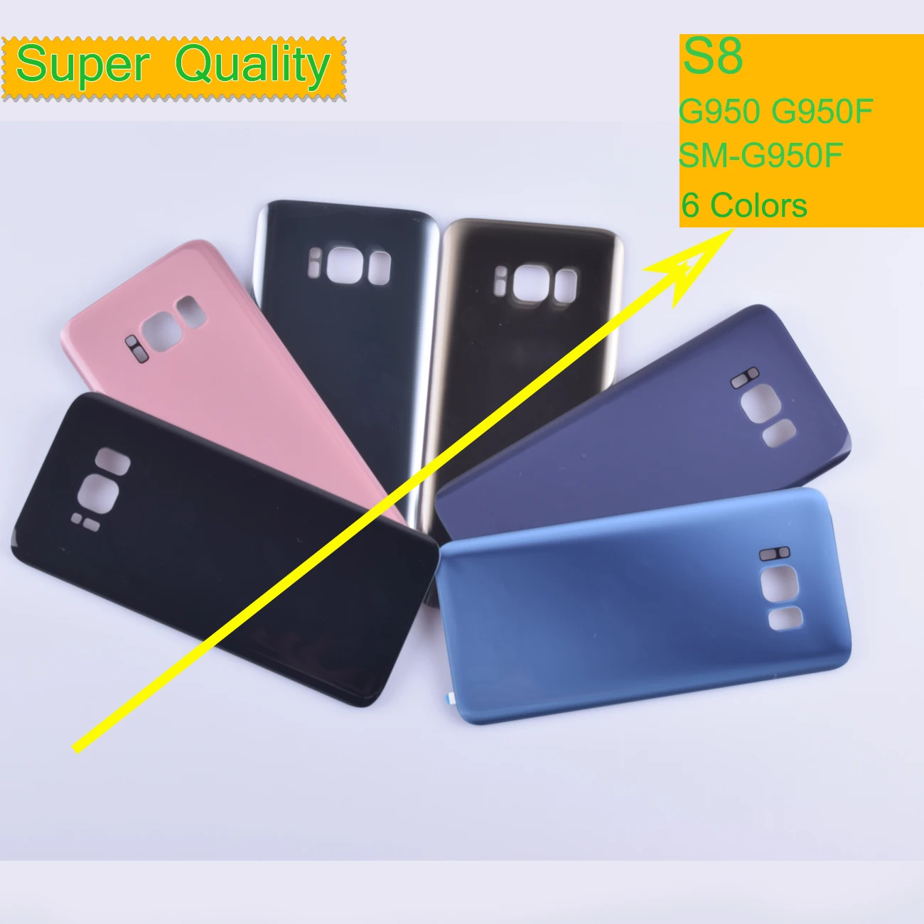 50 шт./лот для samsung Galaxy S8 G950 G950F SM-G950F корпус крышка батареи задняя крышка чехол Задняя Дверь Корпус Корпуса S8