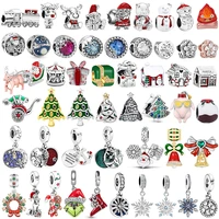 pamela 925 sterling silver christmas collection charm santa claus bells bead diy for original pandora bracelet jewelry for women