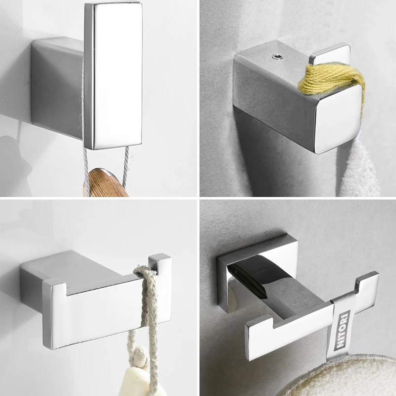 Хромированный полированный крючок для одежды из нержавеющей стали настенный