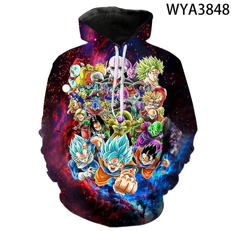 

Новинка 2021, модный Повседневный пуловер, свитшоты с аниме драконом для мужчин и женщин, детские толстовки DBZ, уличная одежда с 3D принтом для м...