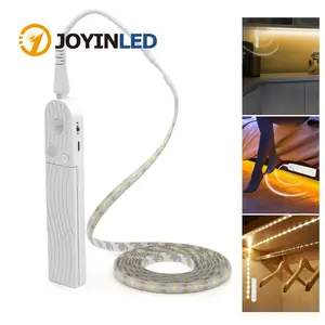 Светодиодная светильник для шкафа с датчиком движения, лента для гардероба под кроватью, 5 В, светодиодный полоска с USB для чулана, кухни, ночник, 1 м, 2 м, 3 м