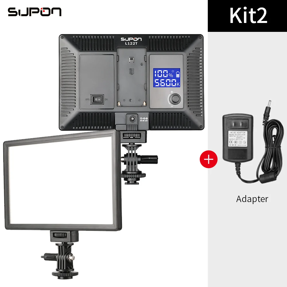 SUPON L122T 3300K 5600K Камера светодиодный светильник ультра тонкий ЖК дисплей Bi Цвет для