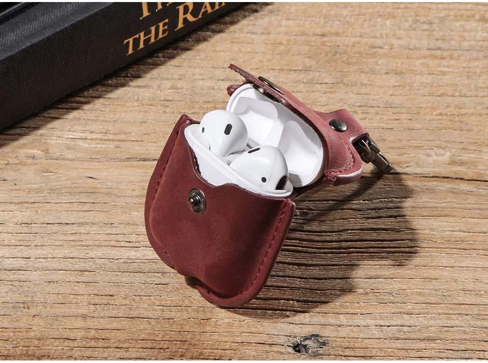 Чехол для наушников из натуральной кожи с Bluetooth для AirPods 2, защитный чехол, аксессуары для Apple Airpods, зарядная коробка