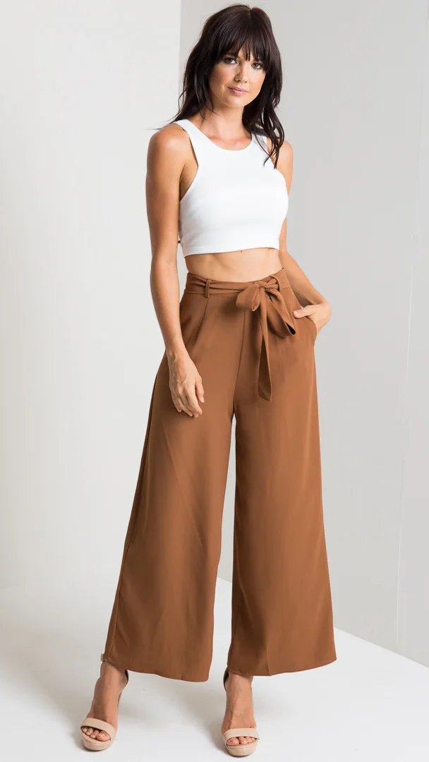 

Женские широкие брюки с высокой талией, повседневные летние брюки с поясом и бантом, корейские брюки с высокой талией