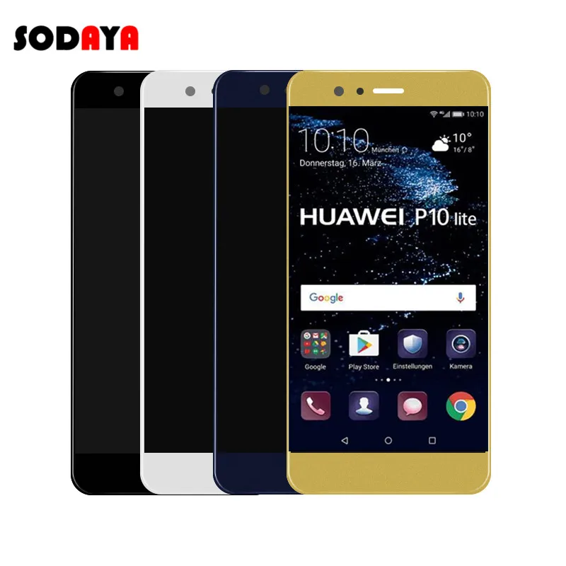 ЖК-дисплей для Huawei P10 Lite, сенсорный экран, дигитайзер, сборка, черный, белый, золотой