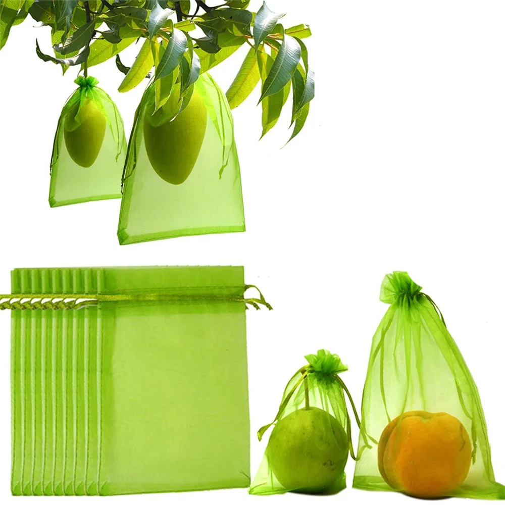 

50PCS Fruit Protection Netting Bags For Fruit Garden Mesh Barrier Bags To Protect Plants From Pest Bird Squirrel Fruit Cover Bag