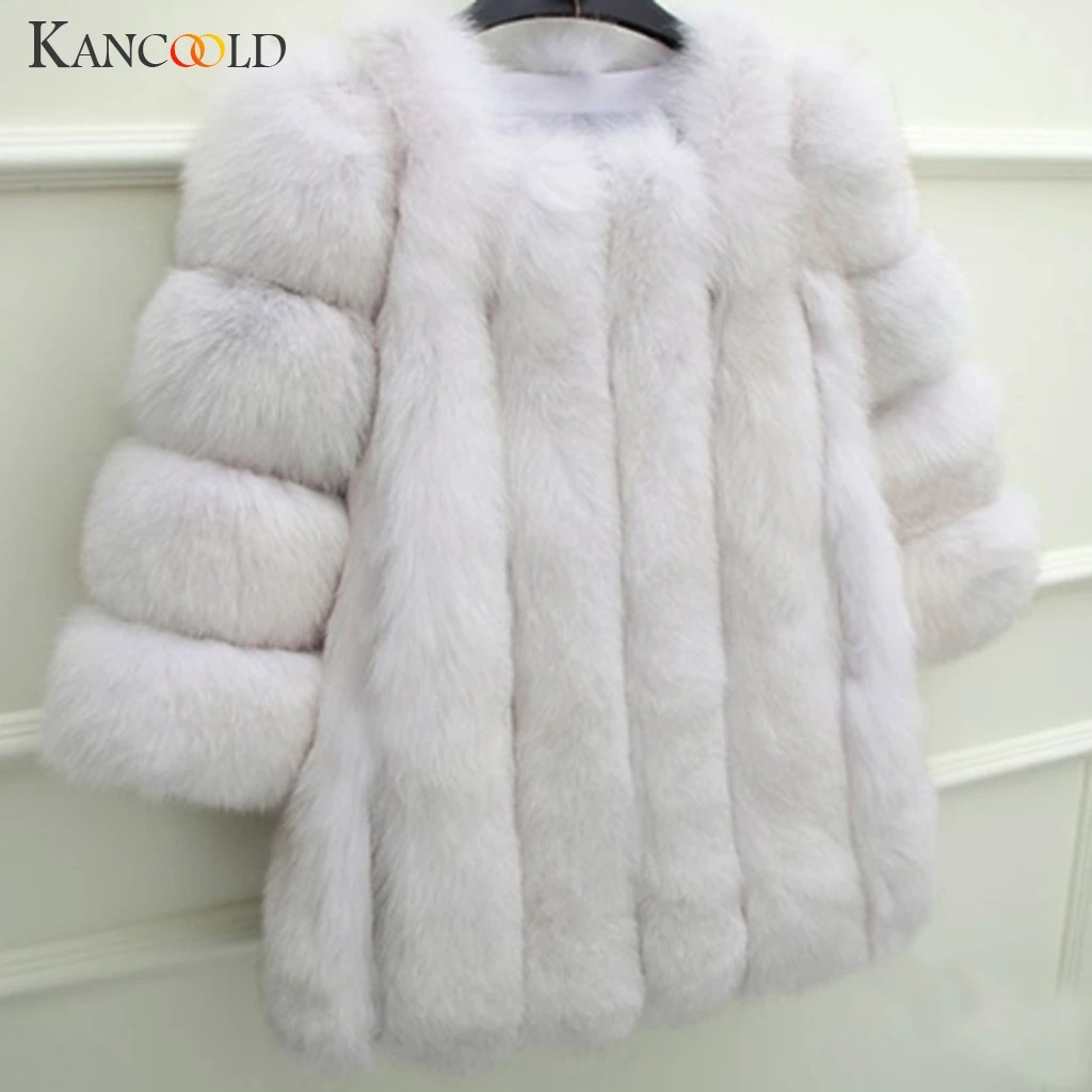 KANCOOLD женские пальто больших размеров, короткая верхняя одежда из искусственного меха, теплая меховая куртка с длинным рукавом, модные женские пальто и куртки 2019AUG26