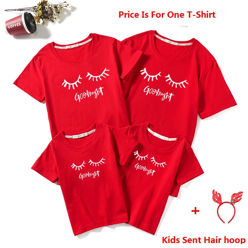 

Christmas Clothes Cute Family Matching Clothes Mother Father Daughter Son Outfits Eyelash Print Women Men Baby Girl Boys T Shirt